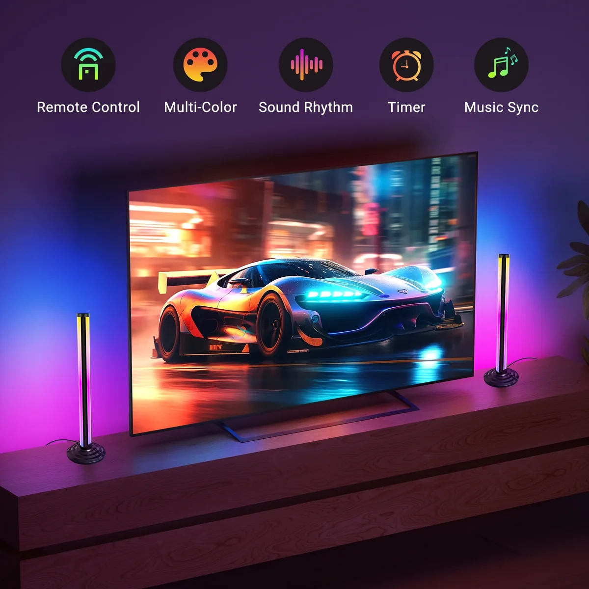 ستاندی ڕێژەیی RGBIC زیرەک (جۆر) پۆرتی USB درێژایی 27 سم - 2