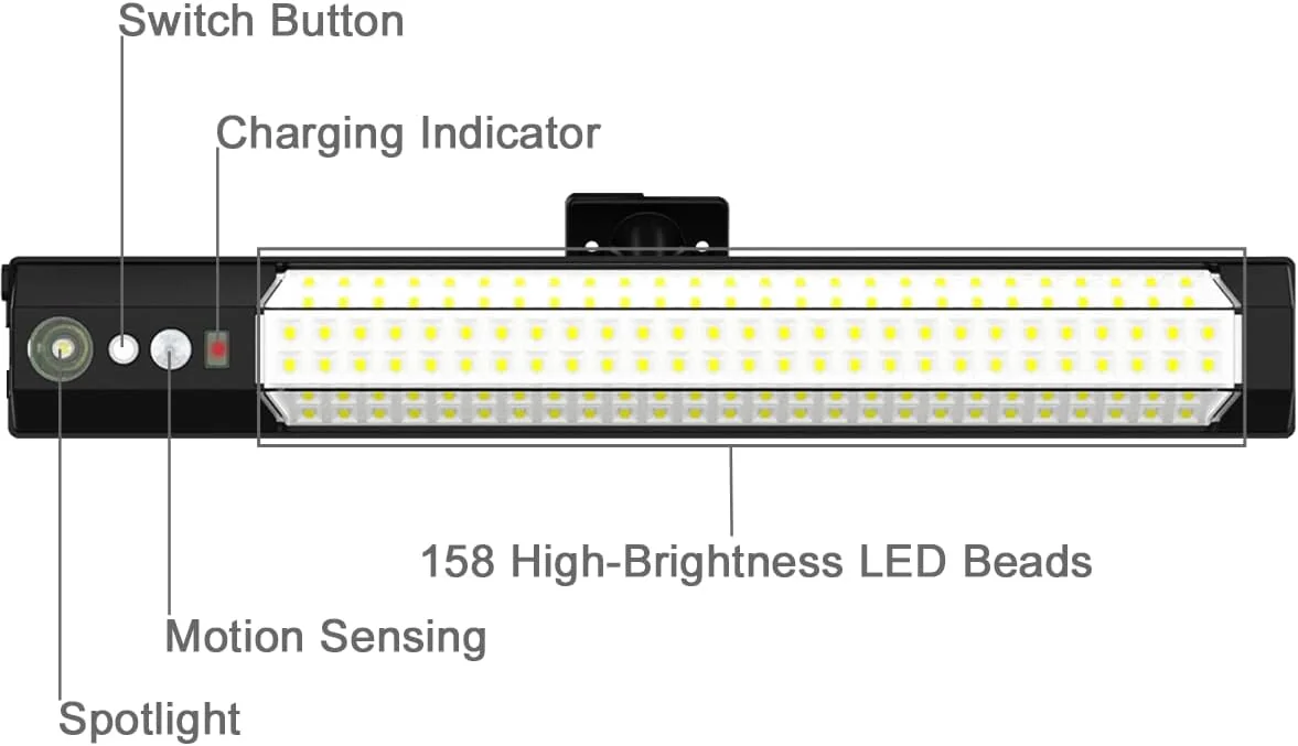 چراغی شارژکردنی دو ڕەنگ ئەمێرجەنسی درێژای ٣٨ سم بە پەڕەی وزەی خۆر و ڕیمۆت - 2