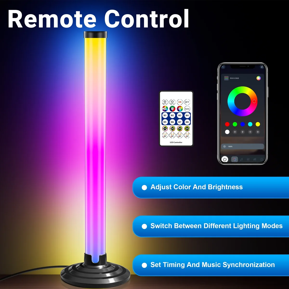 ستاندی ڕێژەیی RGBIC زیرەک (جۆر) پۆرتی USB درێژایی 27 سم - 3