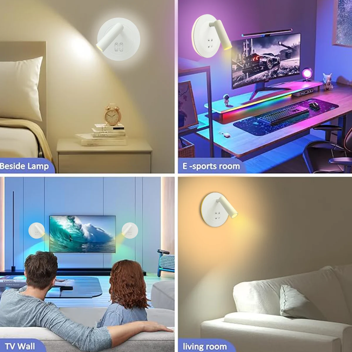 ئەڵەد جداری شێوە دائری ڕووناکاری RGB بە سپۆت لایت ڕووناکاری خۆر سمارت تویا - 5