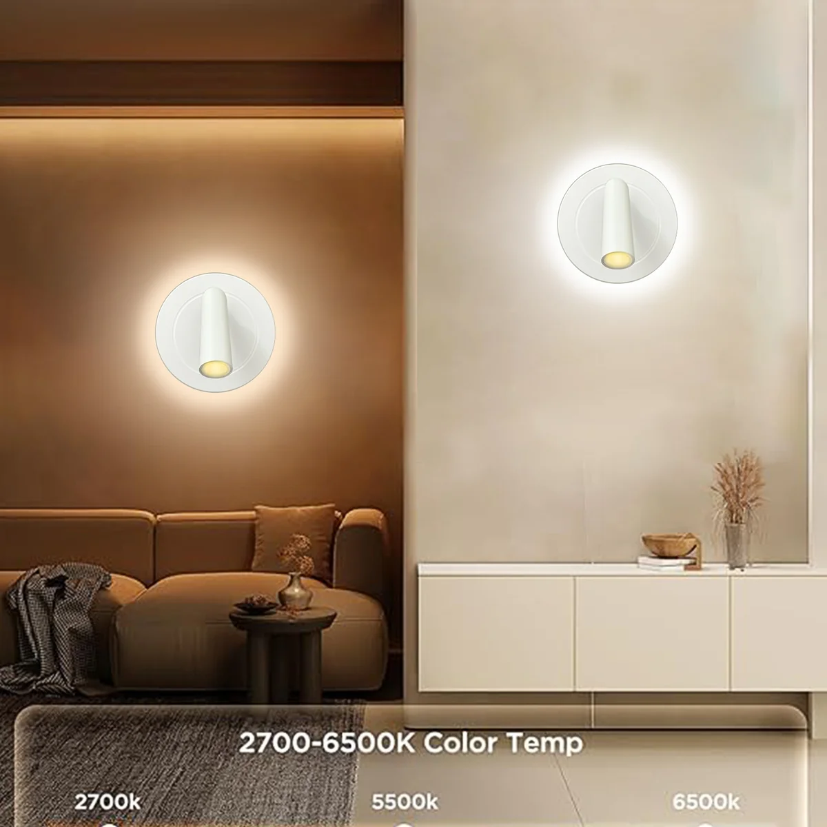 ئەڵەد جداری شێوە دائری ڕووناکاری RGB بە سپۆت لایت ڕووناکاری خۆر سمارت تویا - 4