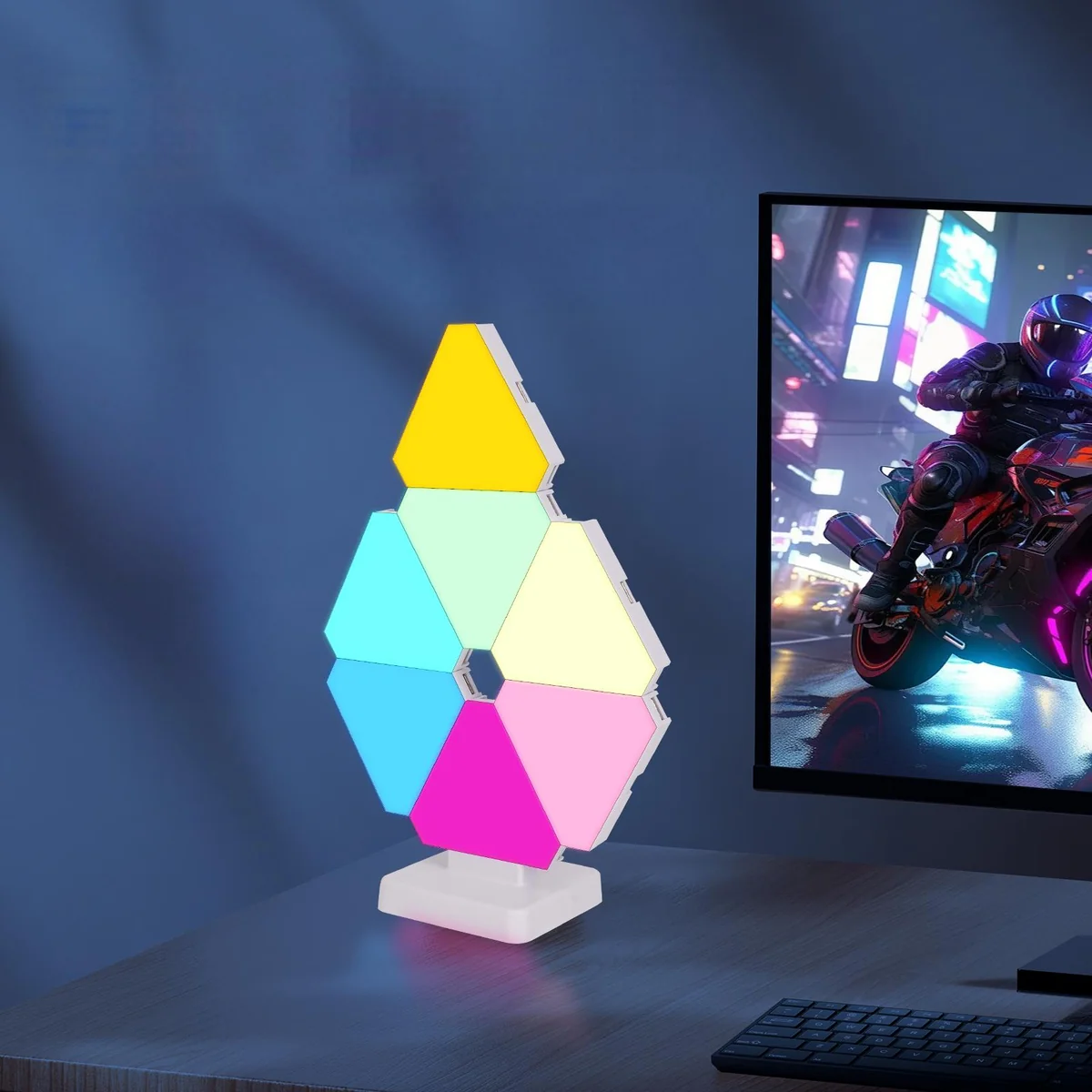 لد خليه نحل مثلث سمارت بلوتوث RGBIC البكج 10 قطع