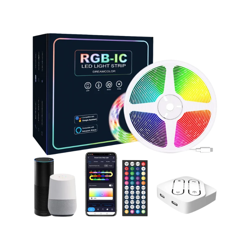 زنجیرەی ڕەنگ RGBIC تۆیا زیرەک 5 مەتر (مەبەستى IP65) 30 LED/م