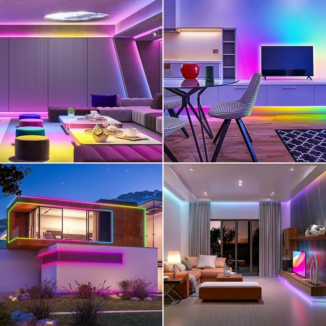 ھەڵگرەکانی BTF 24 ڤۆڵت RGBICWW تیرگە+ خۆر 60 LED/م بارانگیر IP67 درێژایی 5 مەتر - 5