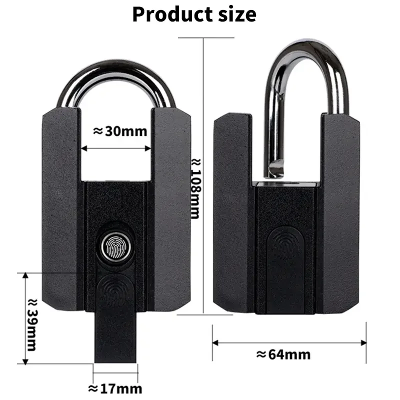 قفل دەرگای زیرەک و بەهێز TTLOCK بە پەنجە، ژمارە و کارتەوە padlock - 5