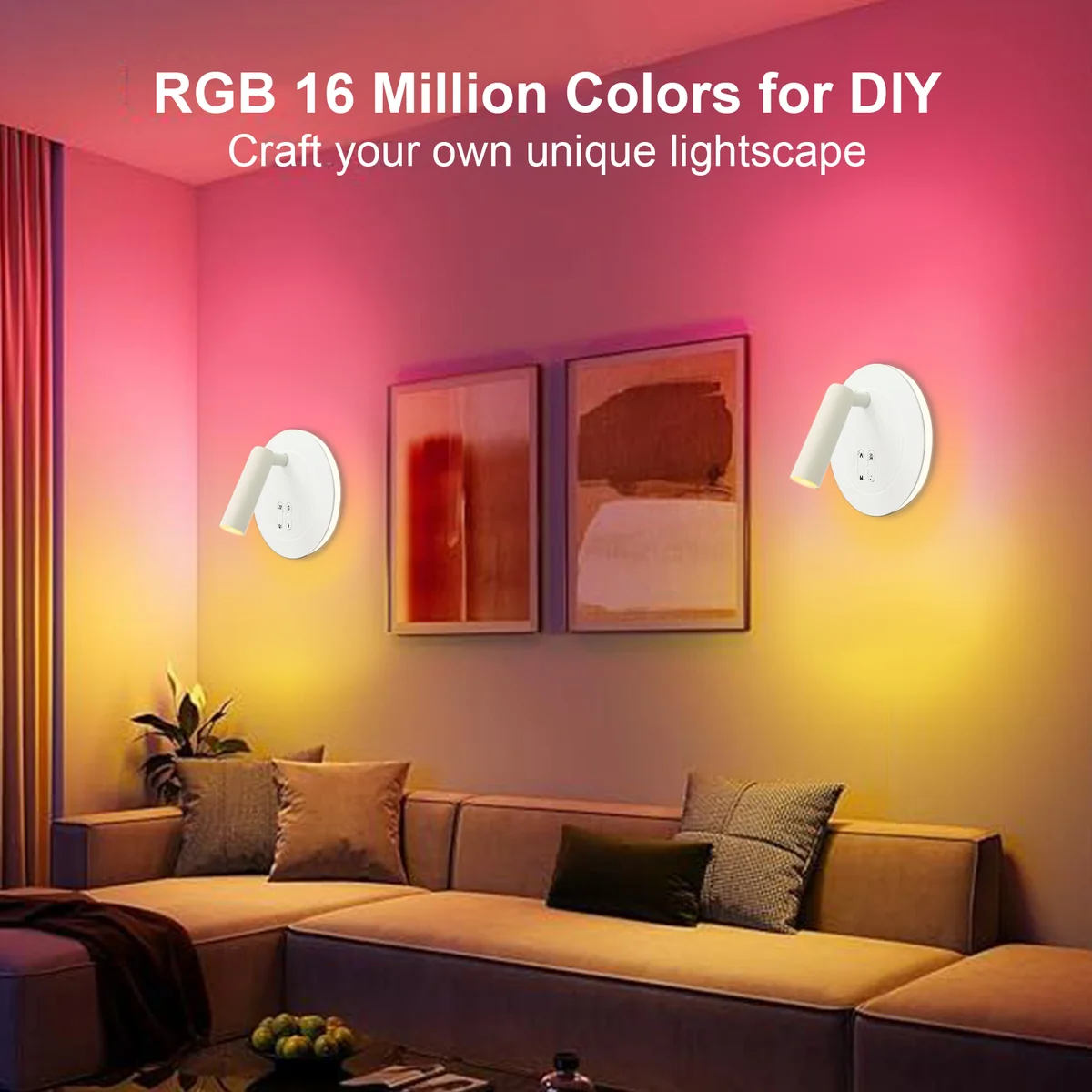 ئەڵەد جداری شێوە دائری ڕووناکاری RGB بە سپۆت لایت ڕووناکاری خۆر سمارت تویا - 6