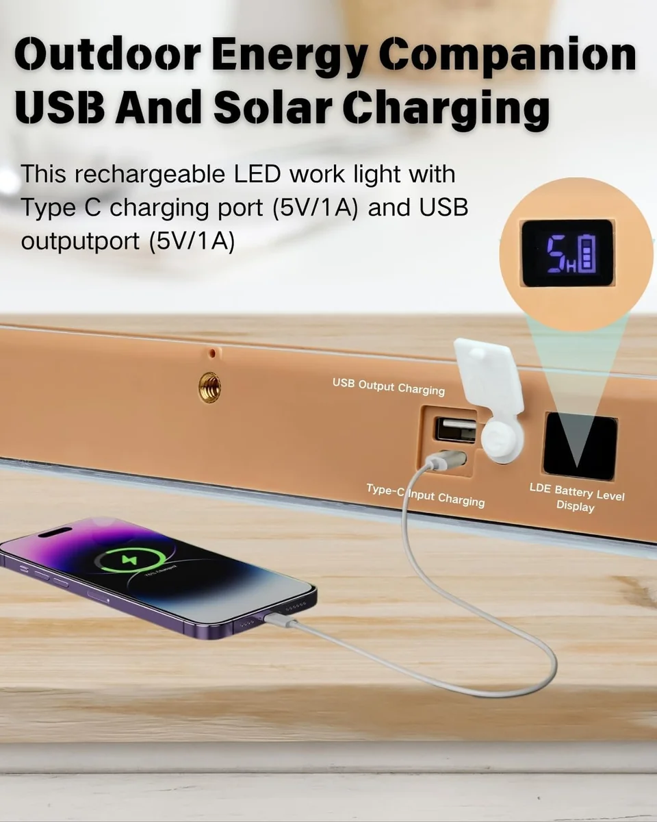 چراغی بەردەست بە ڕەنگی دووگانه، ئەمرجەنسي، درێژایی ٣٨ سم، جەستەی زێرین - 4