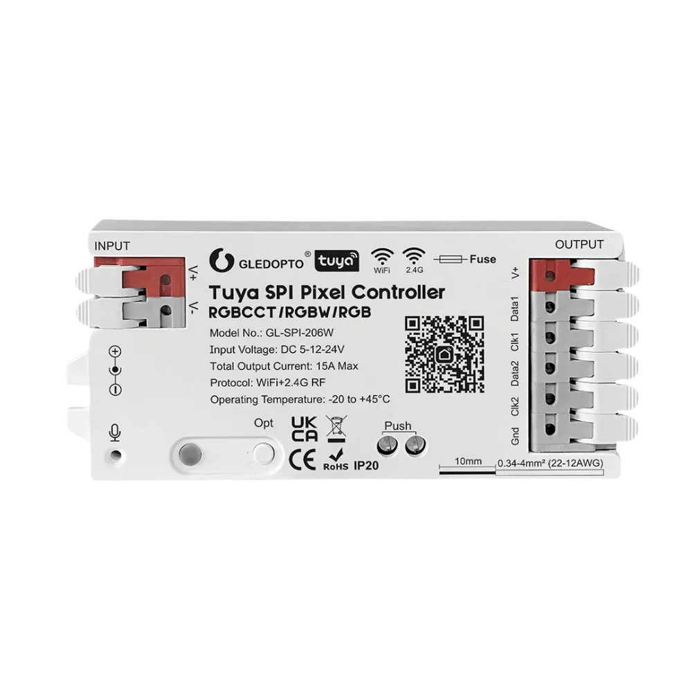 کۆنتڕۆڵی بڵاوکردنەوەی RGBIC+CCT زیرەک SPI تویا 15 ئەمپێر