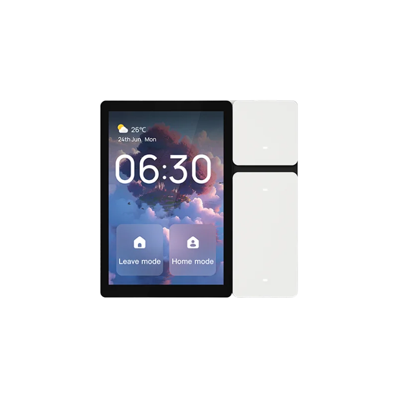 شاشەی کۆنتڕۆڵی زیرەک لەگەڵ سوییچی سێ بەرگ و کۆنتڕۆڵەری IR