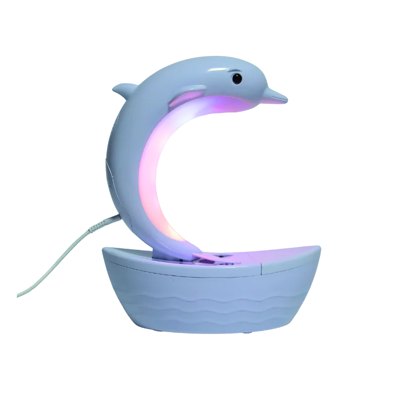 مبخره شێوەی دولفین + ڕووناکیی RGB + سپیکەری بلوتوث