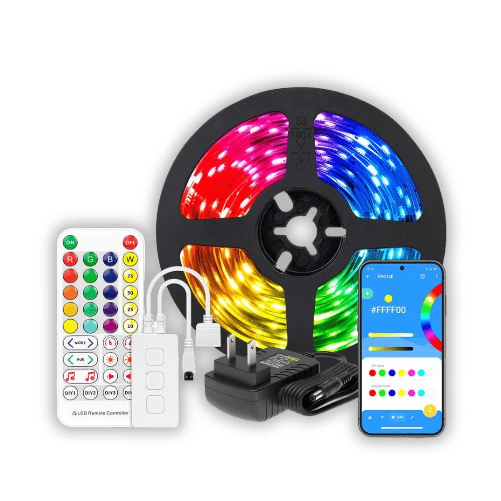 نیشانەی BTF RGBWW لەگەڵ گۆڕەر و كۆنتڕۆڵ، درێژایی ٥ مەتر